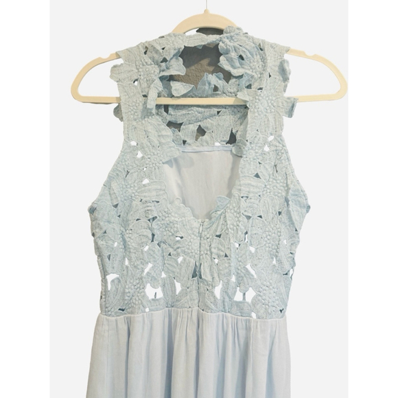 Blush Noir Women’s Blue Lace Maxi Dress Size M - Picture 4 of 8